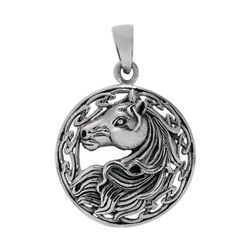 Sterling Silver Horse Pendant w/Celtic Edge